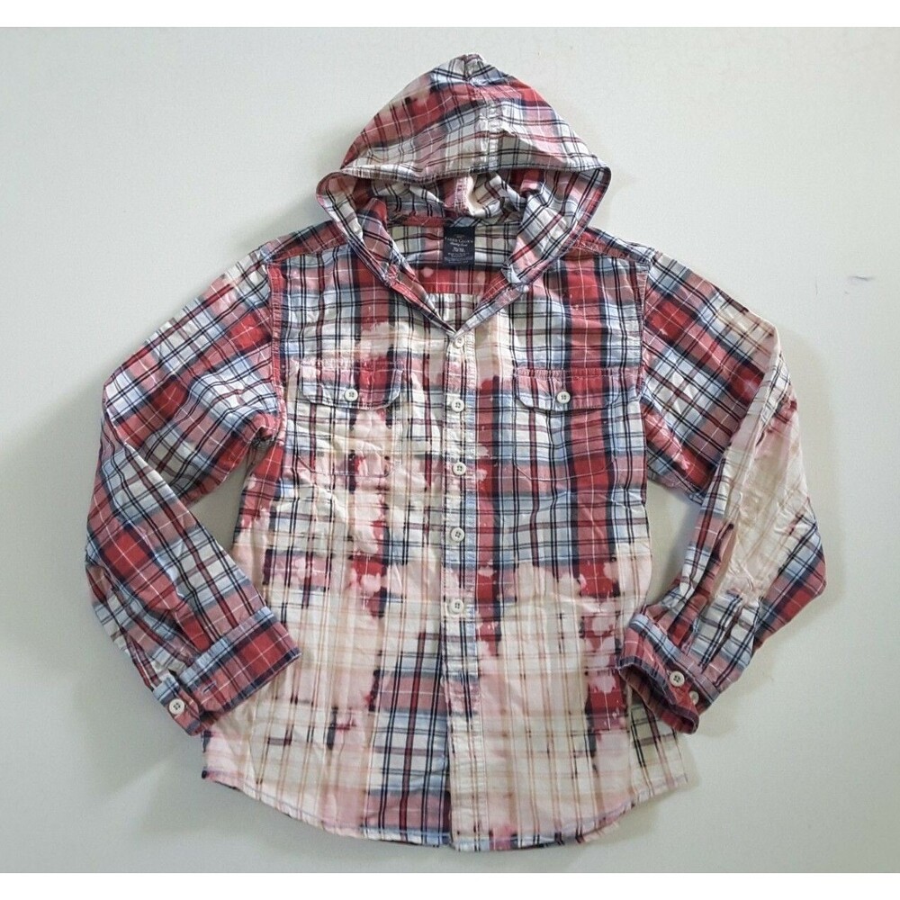 Upcycled Distressed Bleached Hand Dyed Country Grunge Rockabilly Shirt Youth XL